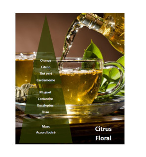 Huile de massage thé vert - pyramide olfactive