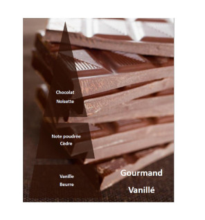 Huile de massage au chocolat - Pyramide olfactive