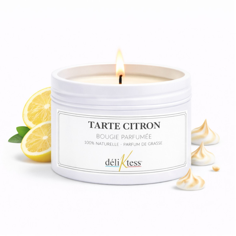 Bougie parfumée à la Tarte au citron 90 gr Bougie parfumée à la Tarte au citron 90 gr