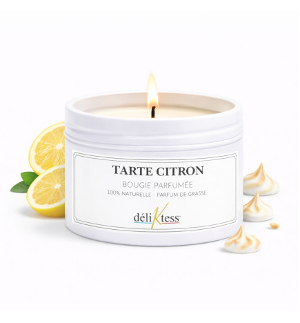 Bougie d'ambiance parfumée tarte au citron