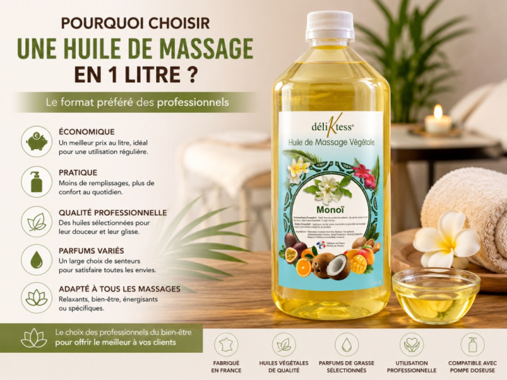 Pourquoi les professionnels utilisent-ils une huile de massage en litre ?